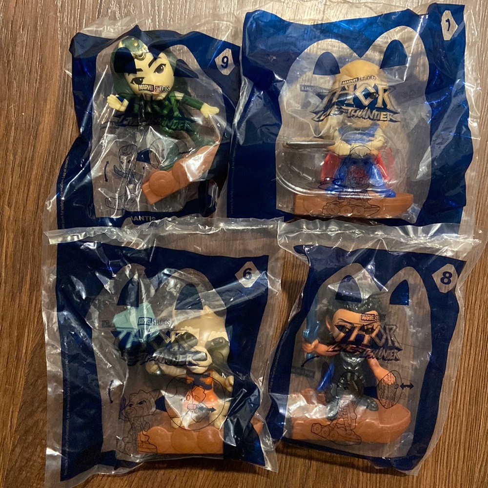 Set of 4 Marvel Studios Thor McDonald's toys new, unopened